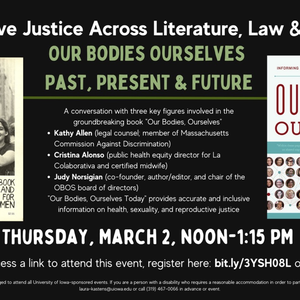Reproductive Justice Across Literature, Law & Medicine: Our Bodies Ourselves Past, Present & Future promotional image